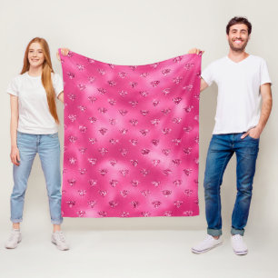 Helles Rosa Glamour Funkelnde Diamanten Muster Fleecedecke