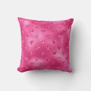 Helles Rosa Glamour Funkelnde Diamanten Muster Kissen