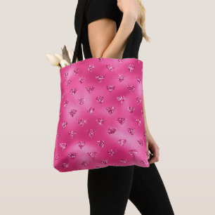 Helles Rosa Glamour Funkelnde Diamanten Muster Tasche