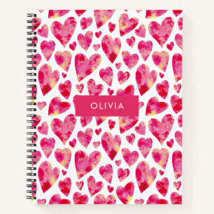 Helles Rosa Liebesherz Notizbuch