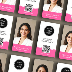 Helles Rosa Logo QR-Code Foto Professional Visitenkarte