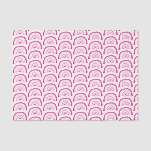 Helles Rosa Regenbogenmuster Seidenpapier (Vorderseite)