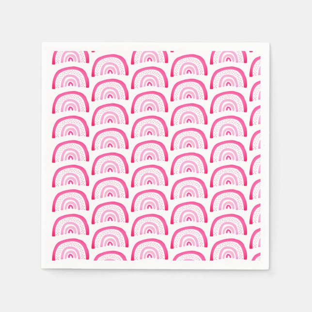 Helles Rosa Regenbogenmuster Serviette (Vorderseite)