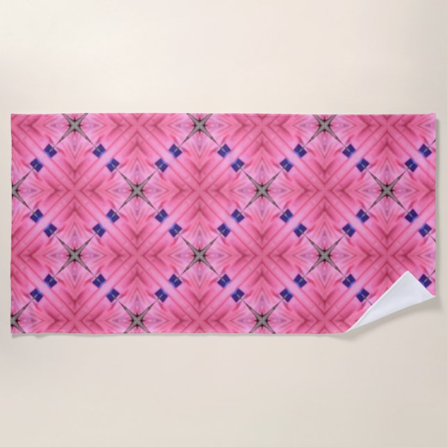 Helles Rosa überall im Patterns Beach Handtuch (Vorderseite)