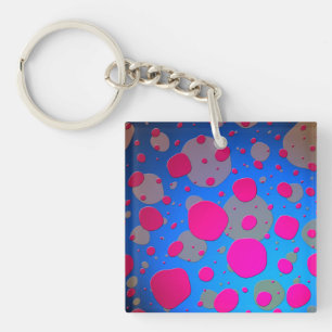 Helles Rosa und Blau Moderne Kunst Schlüsselanhänger