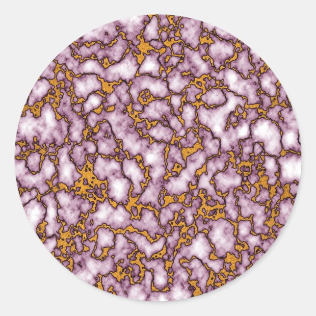 Helles Rosa- und Gold-Marmor-Design Runder Aufkleber (Vorderseite)