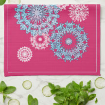 Helles Rosa und Lila Küche Handtuch Tee