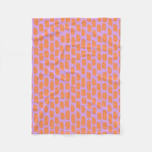 Helles rosa und orange abstraktes fleecedecke (Vorderseite)