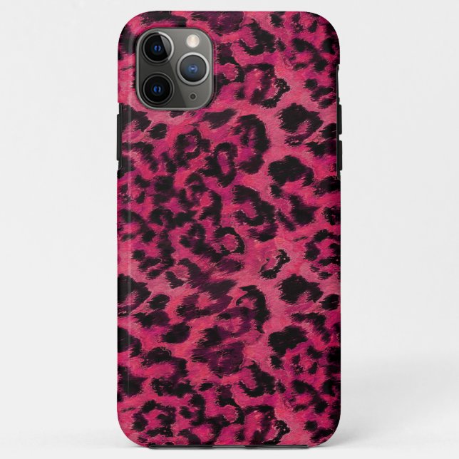 Helles Rosa und schwarzer Leopard mit Flecken Case-Mate iPhone Hülle (Rückseite)
