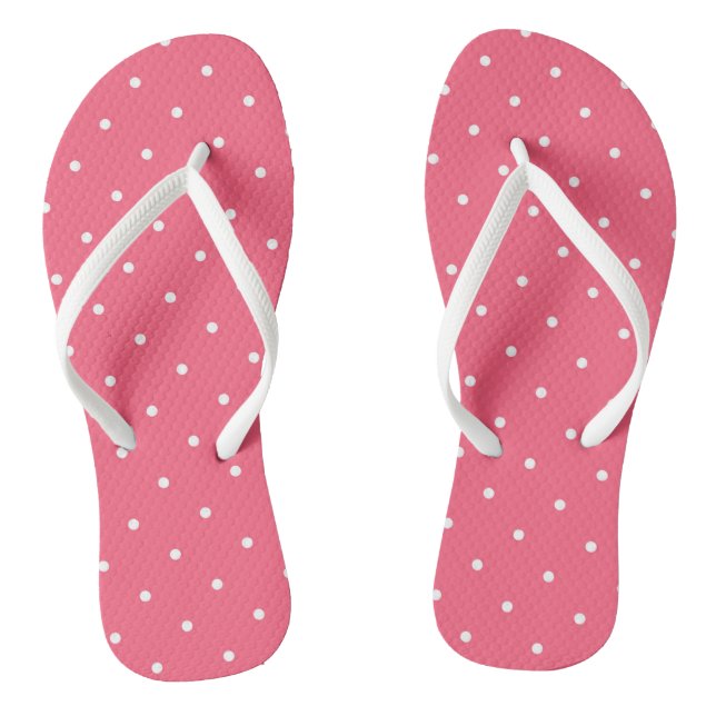 Helles Rosa und weiße Punkte Flip Flops (Fußbett)