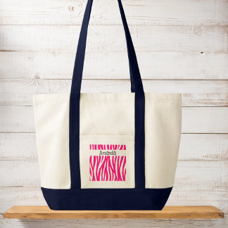 Helles Rosa Wellentier-Tierdruck-Tote Tragetasche