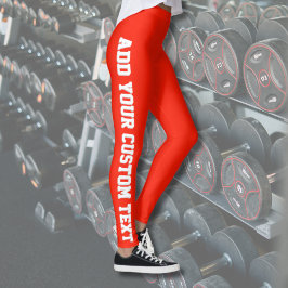 Helles Rot Fett Gedruckter Benutzerdefinierter Tex Leggings