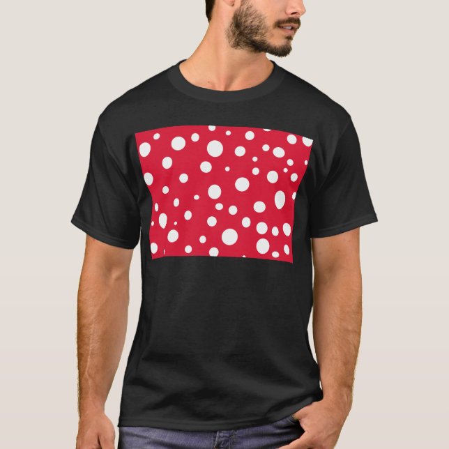Helles Rot mit weißem Tupfen-Sommer-Spaß T-Shirt (Vorderseite)