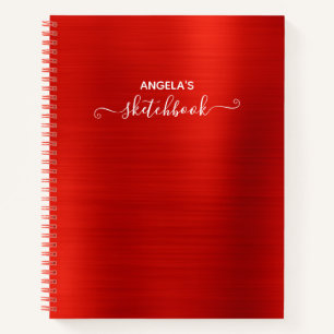 Helles Rot schimmernder Ombre-Folie-Skizze Notizbuch