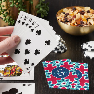 Helles Rot und Blau Moderne Geometrische Personali Spielkarten