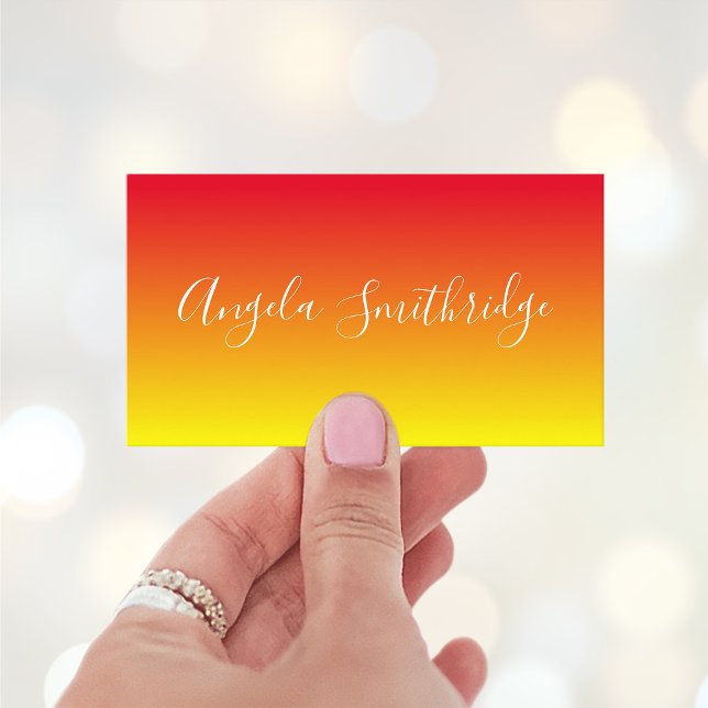 Helles Rot und Gelbes Ombre Visitenkarte (Create your own red, orange and yellow gradient business cards.)