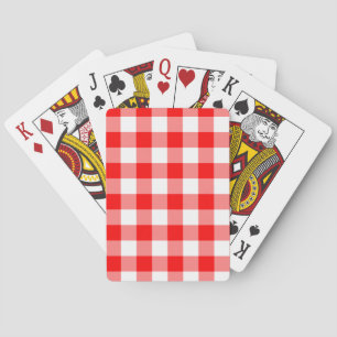 Helles Rot-Weiß-Gingham-Muster Spielkarten