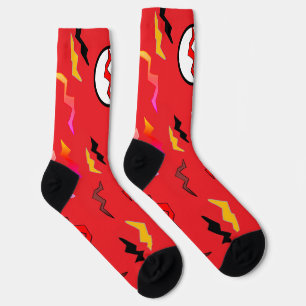Helles rotes Blitzchen Bolt Halloween Socken
