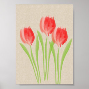 Helles Rotes Frühling Tulissen Poster