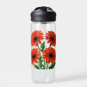 Helles rotes Gerbera-Daisy-Blumenstrauß Trinkflasche