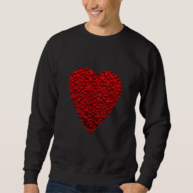 Helles rotes Herz-Bild Sweatshirt (Vorderseite)