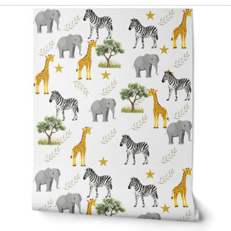 Helles Safari Kinderzimmer Wallpaper - Giraffen, Z Tapete
