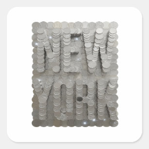 Helles Silber NEW YORK Sticker Art