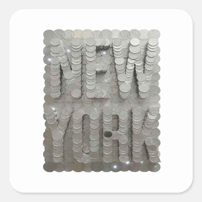 Helles Silber NEW YORK Sticker Art (Vorderseite)