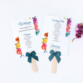 Helles Sommer farbenfrohe blumenreiche Hochzeitspr Fächer