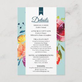 Helles Sommer farbenfrohe Hochzeitsdetails Einschl Begleitkarte