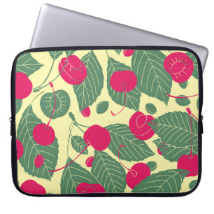 Helles Sommermuster mit Kirschen. Illustr Laptopschutzhülle