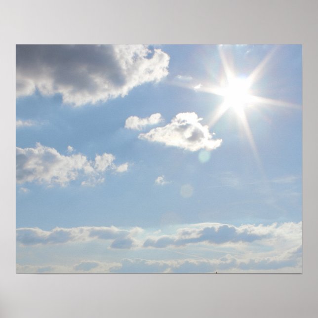 Helles Sonnenlicht mit Wolkenplakat Poster (Vorne)