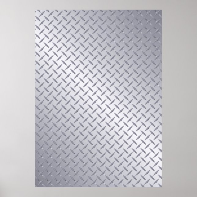 Helles Stahl-Diamant-Plattenmuster Poster (Vorne)
