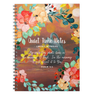 Helles Summer Floral Monogram Quiet Time Notebook Notizblock