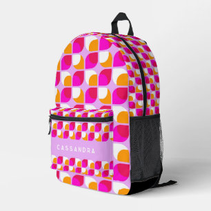 Helles Summer Pink Orange Art Pattern Bedruckter Rucksack