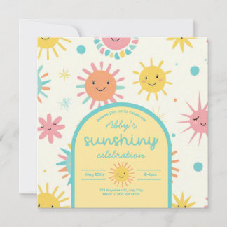 Helles Sunshiny Day Foto Geburtstag Einladung