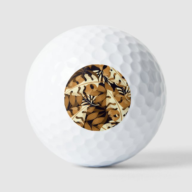 Helles tropisches Blätter dunkles Muster Golfball (Vorderseite)