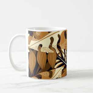 Helles tropisches Blätter dunkles Muster Kaffeetasse
