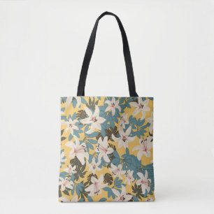 Helles tropisches Blätter Lily Pattern Tasche