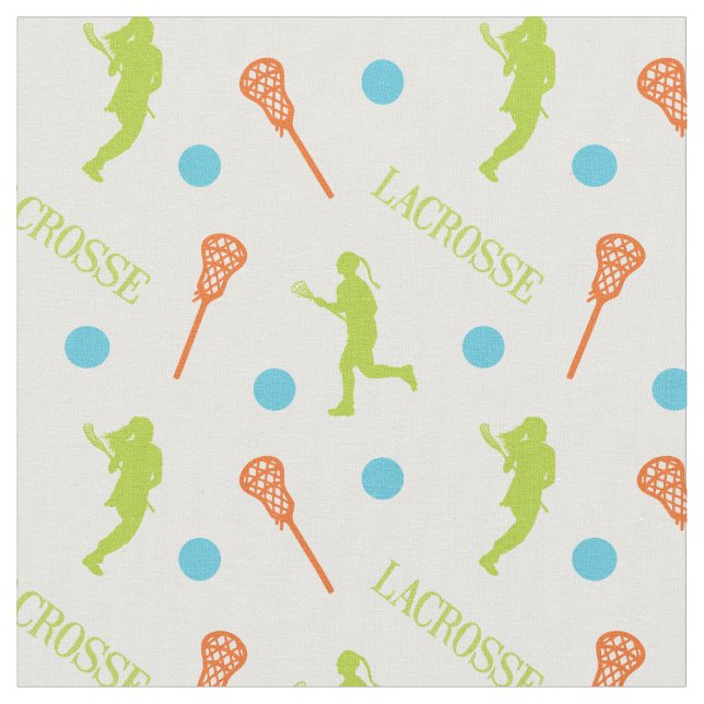 Helles tropisches Lacrosse-Spielmuster Stoff (Nahaufnahme)
