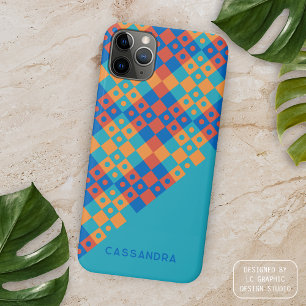 Helles Türkisblau Orange Rotes Mittelalter-Kunstmu iPhone 16 Pro Max Hülle