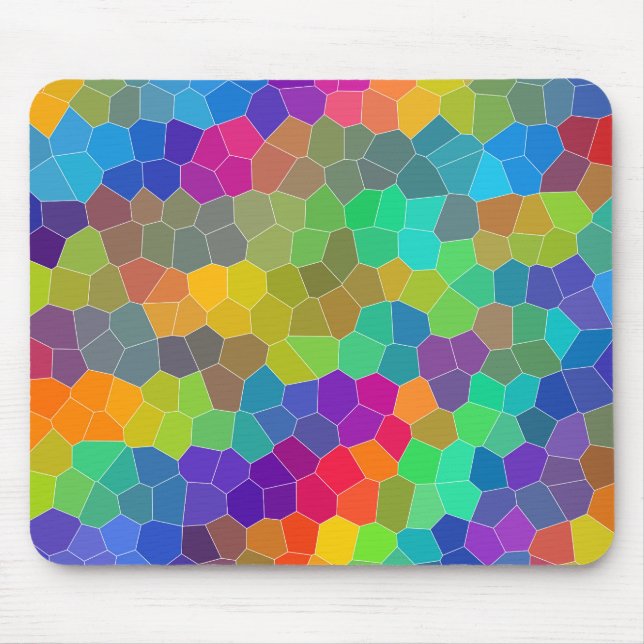 Helles und buntes Polygon-Mosaik-Muster Mousepad (Vorne)