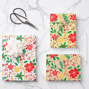 Helles und einzigartiges Weihnachtsmuster Geschenkpapier Set