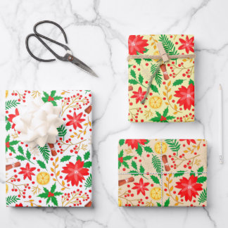 Helles und einzigartiges Weihnachtsmuster Geschenkpapier Set