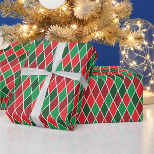 Helles Weihnachts-Geometric-Harlekin Geschenkpapier