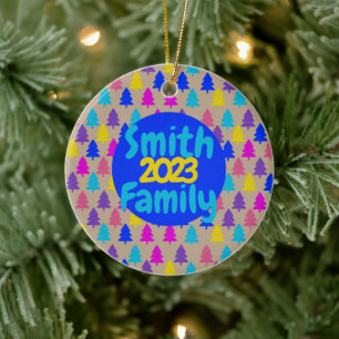 Helles Weihnachtsbaum Muster Ornament
