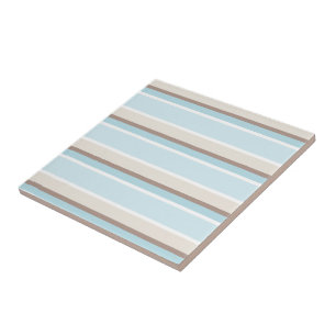 Helles weißes Streifen-Muster Ozean-Blau-beige Fliese