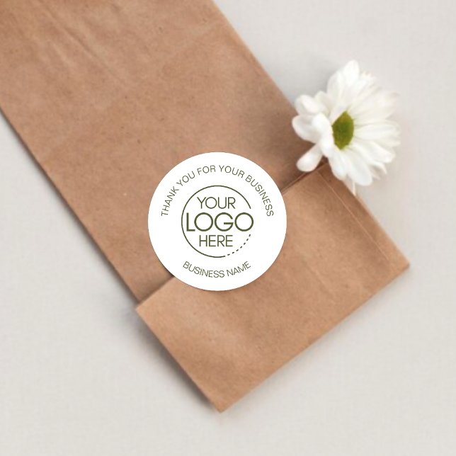 Helles White Business Vielen Dank Runder Aufkleber (Von Creator hochgeladen)