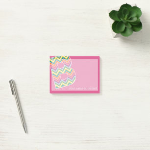 Helles Zickzack Muster, kundenspezifisches Monogra Post-it Klebezettel