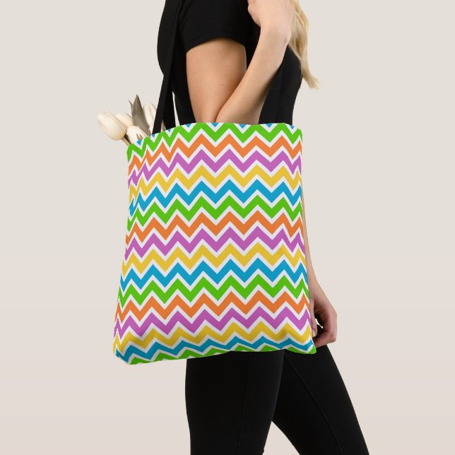Helles Zickzack Regenbogenmuster Tasche (Von Nahem)